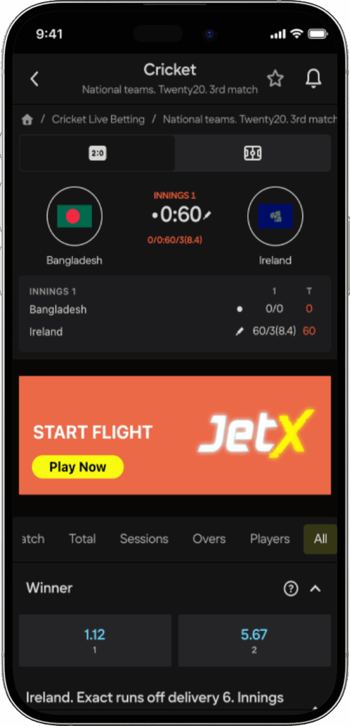 Screenshot Parimatch Mobile App